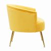 Velvet armchair accent chair tubchair with gold metal legs