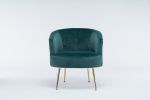 Velvet armchair accent chair tubchair with gold metal legs