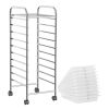 Rolling Storage Cart Organizer with 10 Compartments and 4 Universal Casters