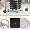 Rolling Storage Cart Organizer with 10 Compartments and 4 Universal Casters