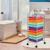 Rolling Storage Cart Organizer with 10 Compartments and 4 Universal Casters