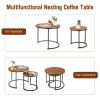 Set of 2 Modern Round Stacking Nesting Coffee Tables