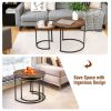 Set of 2 Modern Round Stacking Nesting Coffee Tables