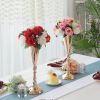 1/2Pcs Metal Candle Holders Flower Vase Centerpiece for Table Decor Candlestick Flower Pillar Road Lead Candelabra Wedding Party