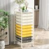 Rolling Storage Cart Organizer with 10 Compartments and 4 Universal Casters