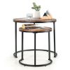 Set of 2 Modern Round Stacking Nesting Coffee Tables