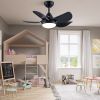 30 In Intergrated LED Ceiling Fan Lighting with Matte Black/ White   ABS Blade