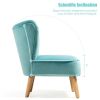 Modern Armless Velvet Accent Chair with Wood Legs