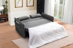 Pull Out Sofa Bed; Modern Adjustable Pull Out Bed Lounge Chair with 2 Side Pockets; 2 Pillows for Home Office