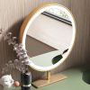 Modern Makeup Vanity Table With LED Lighted Mirror;  Dressing Table with Movable Tray Top;  4 Solid Wood Drawer;  Without Stool;  43"