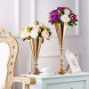 1/2Pcs Metal Candle Holders Flower Vase Centerpiece for Table Decor Candlestick Flower Pillar Road Lead Candelabra Wedding Party