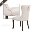 Victorian Dining Chair Button Tufted Armless Chair Upholstered Accent Chair,Nailhead Trim,Chair Ring Pull Set of 2